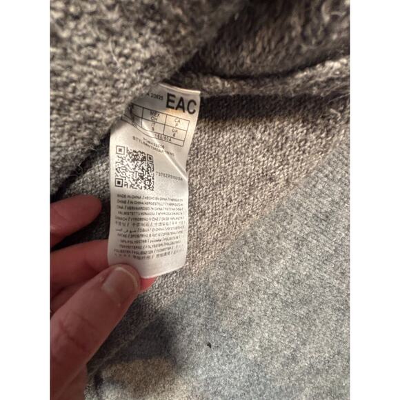 GUESS Women’s Grommet Ring Ribbed Mix Sweater Gray Stretchy Size Small - Picture 4 of 9